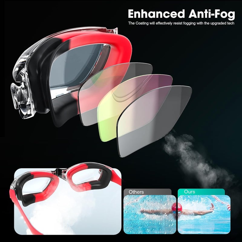 Braylin Swim Goggles, 2-Pack Swimming Goggles, Anti Fog, No Leaking For Adult Women Men Youth - Image 3